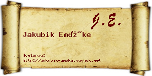 Jakubik Emőke névjegykártya